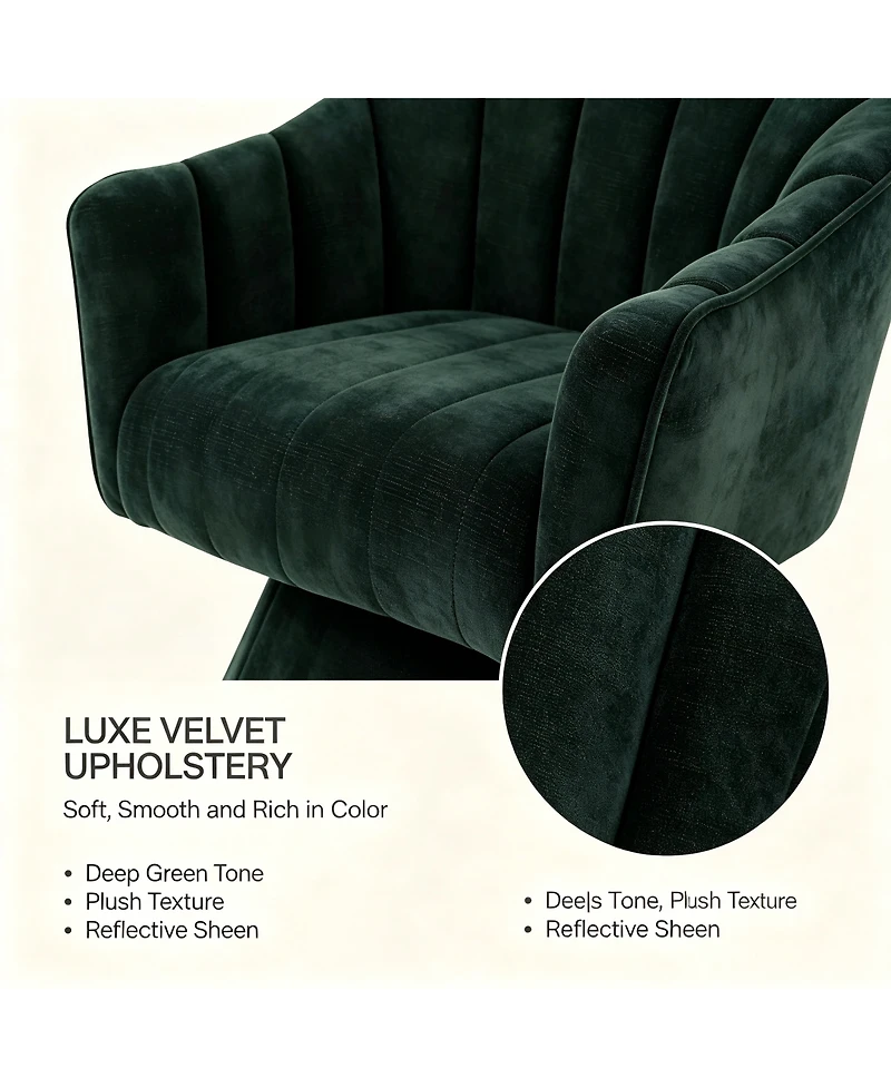 Streamdale Furniture Corduroy 360-Degree Swivel Accent Barrel Chair