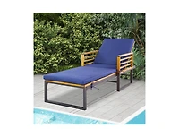 Boyel Living Adjustable Cushioned Patio Chaise Lounge Chair with 4-Level Backrest