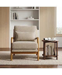 Streamdale Furniture Modern Solid Wood Accent Chair with Nubby Upholstery