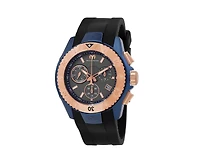 TechnoMarine UF6 Tm-621037 Men's 48mm Quartz Chronograph Watch - Gunmetal Dial, Silicone Strap