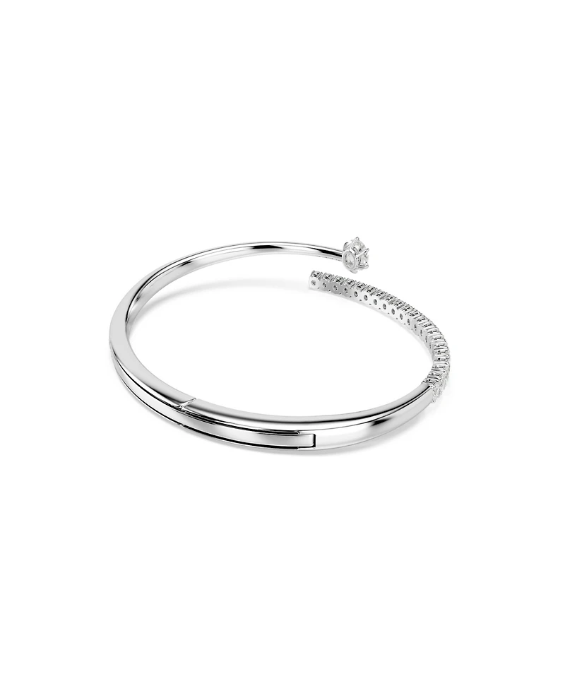 Swarovski Sterling Silver-Plated White Crystals Bracelet