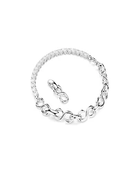 Swarovski Sterling Silver-Plated White Crystals Bracelet