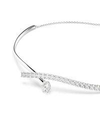 Swarovski Sterling Silver-Plated White Crystals Necklace