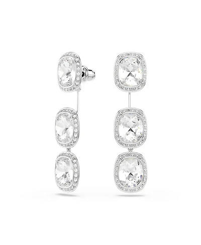 Swarovski Sterling Silver-Plated White Crystals Earrings