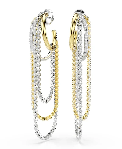 Swarovski Gold-Tone and Sterling Silver-Plated White Crystals Earrings