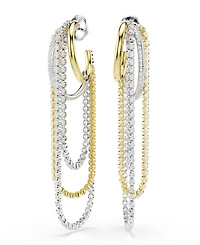 Swarovski Gold-Tone and Sterling Silver-Plated White Crystals Earrings