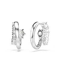 Swarovski Sterling Silver-Plated White Crystals Earrings