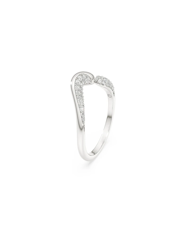 Swarovski Sterling Silver-Plated White Crystals Ring