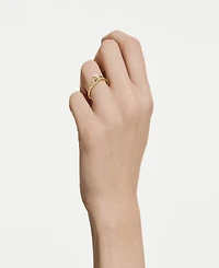 Swarovski Gold-Tone and Sterling Silver-Plated White Crystals Ring