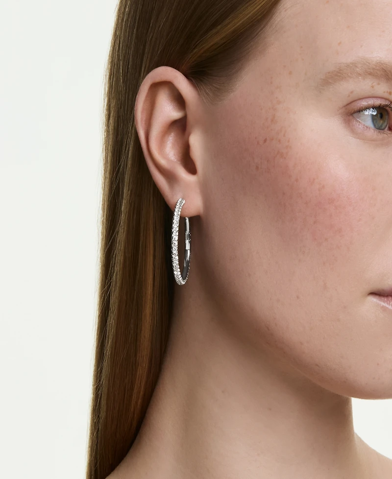 Swarovski Sterling Silver-Plated White Crystals Earrings