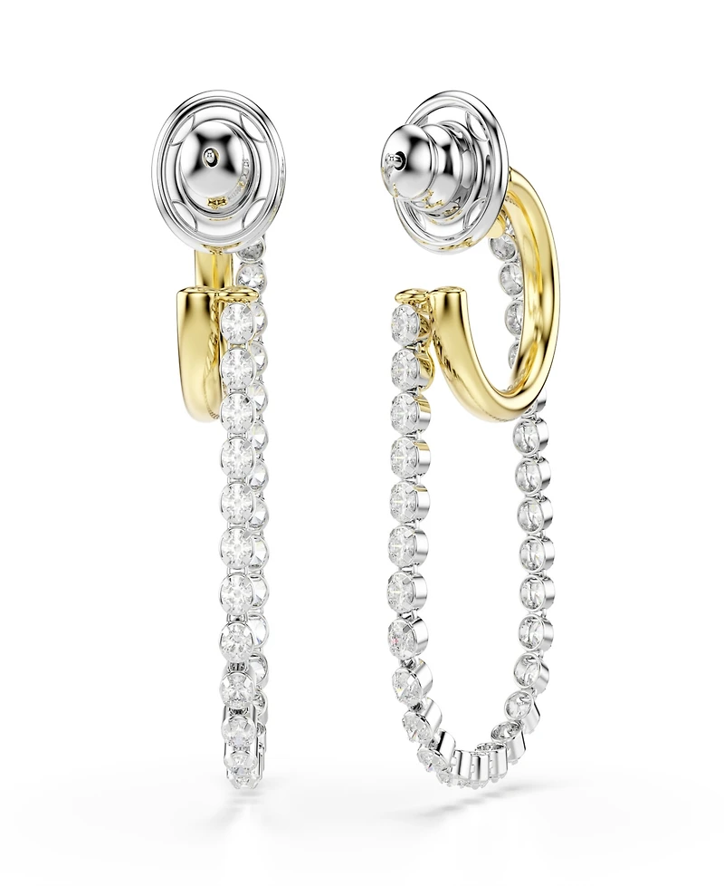 Swarovski Gold-Tone and Sterling Silver-Plated White Crystals Earrings