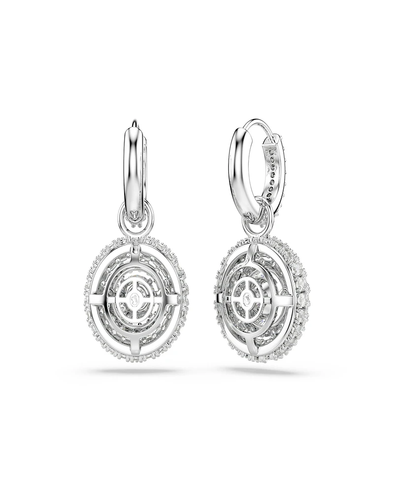 Swarovski Sterling Silver-Plated White Crystals Earrings