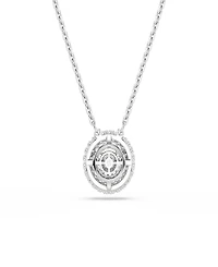 Swarovski Sterling Silver-Plated White Crystals Necklace
