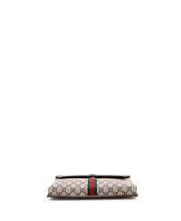 Pre-Owned Gucci Large Ophidia Flap Clutch Gg Coated Canvas