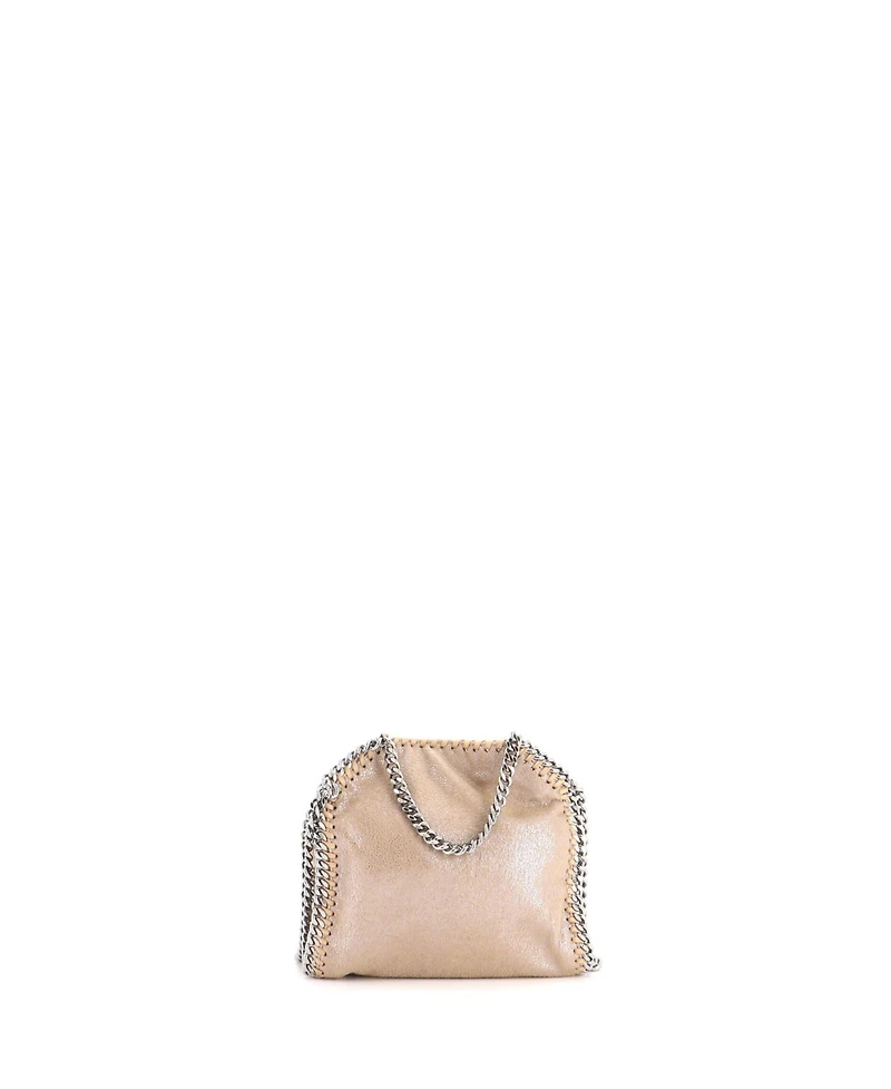 Pre-Owned Stella McCartney Tiny Falabella Fold Over Crossbody Bag Metallic Crackled Faux Leather