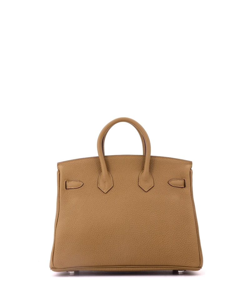 Pre-Owned Hermes Birkin 25 Handbag Verso Togo with Palladium Hardware