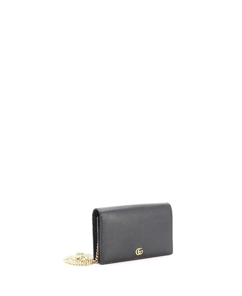 Pre-Owned Gucci Mini Petite Gg Marmont Chain Wallet Leather