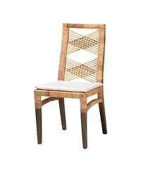 bali & pari Poltak 37.4" Rattan Modern Bohemian Dining Chair