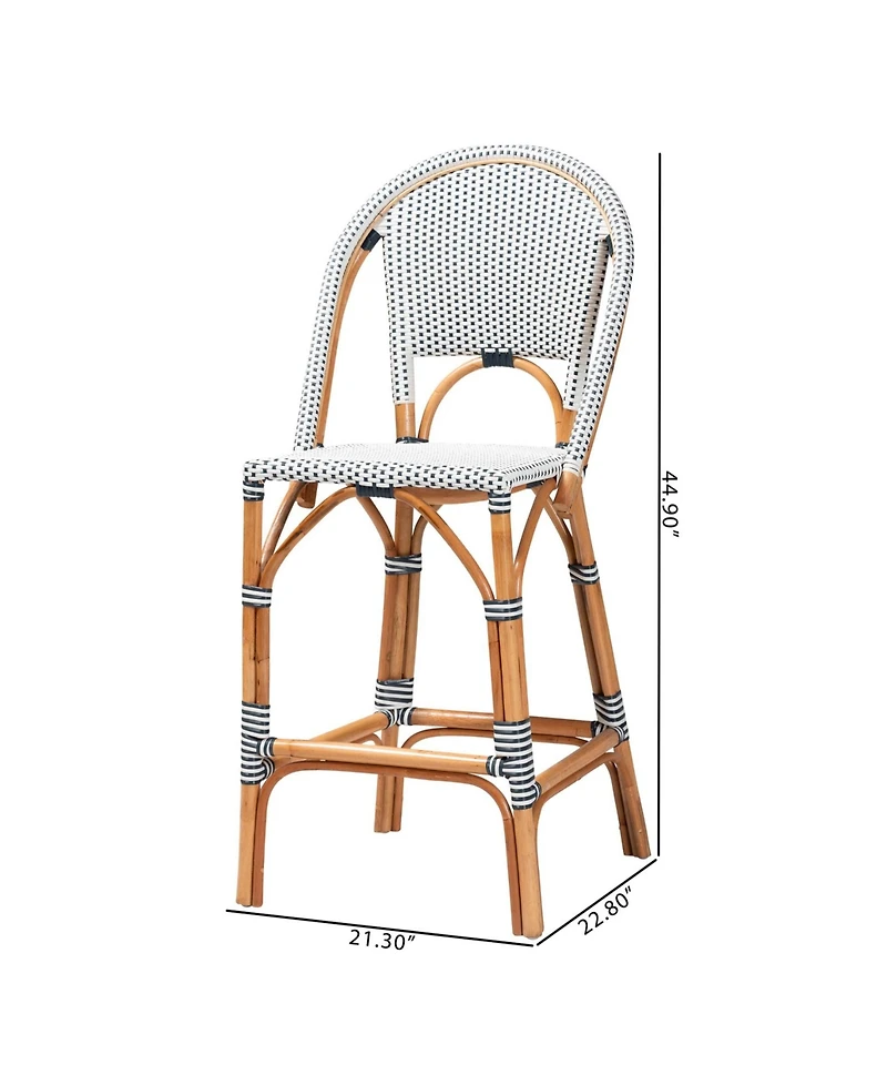bali & pari Genica 44.9" Rattan Classic French Bar Stool