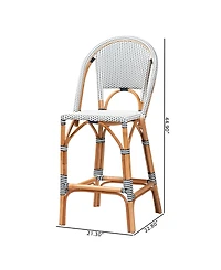 bali & pari Genica 44.9" Rattan Classic French Bar Stool