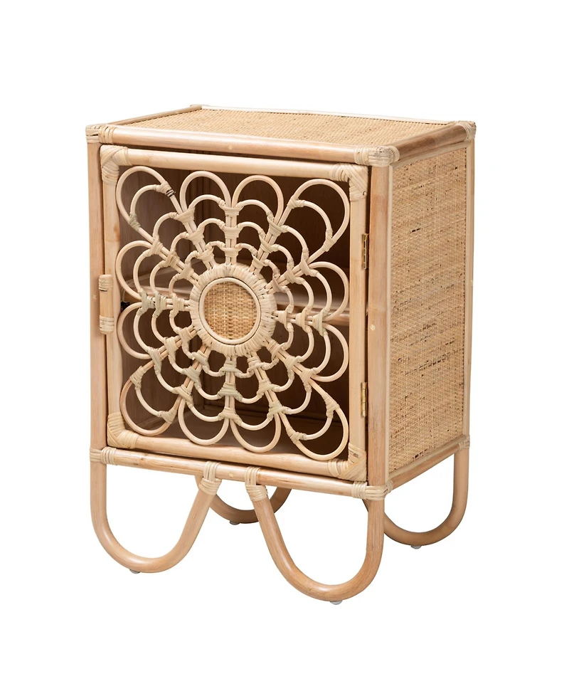 bali & pari Acelin 27.6" Rattan Modern Bohemian Nightstand