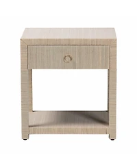 bali & pari Nata 24" Natural Grasscloth 1-Drawer Nightstand