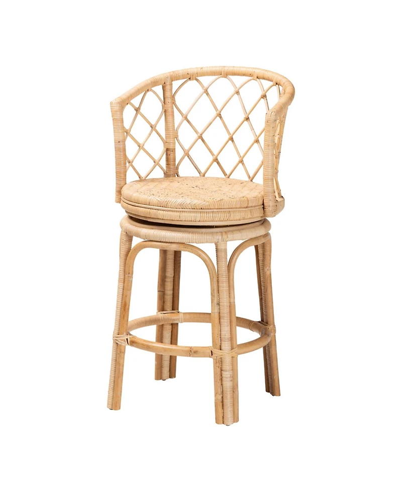 Bali & Pari Ayu 37.8" Rattan Bohemian Counter Stool