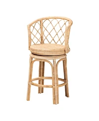 Bali & Pari Ayu 37.8" Rattan Bohemian Counter Stool