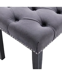 Streamdale Furniture Heng Ming Velvet Tufted Ottoman Dining Bench