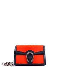 Pre-Owned Gucci Super Mini Dionysus Bag Wool and Leather