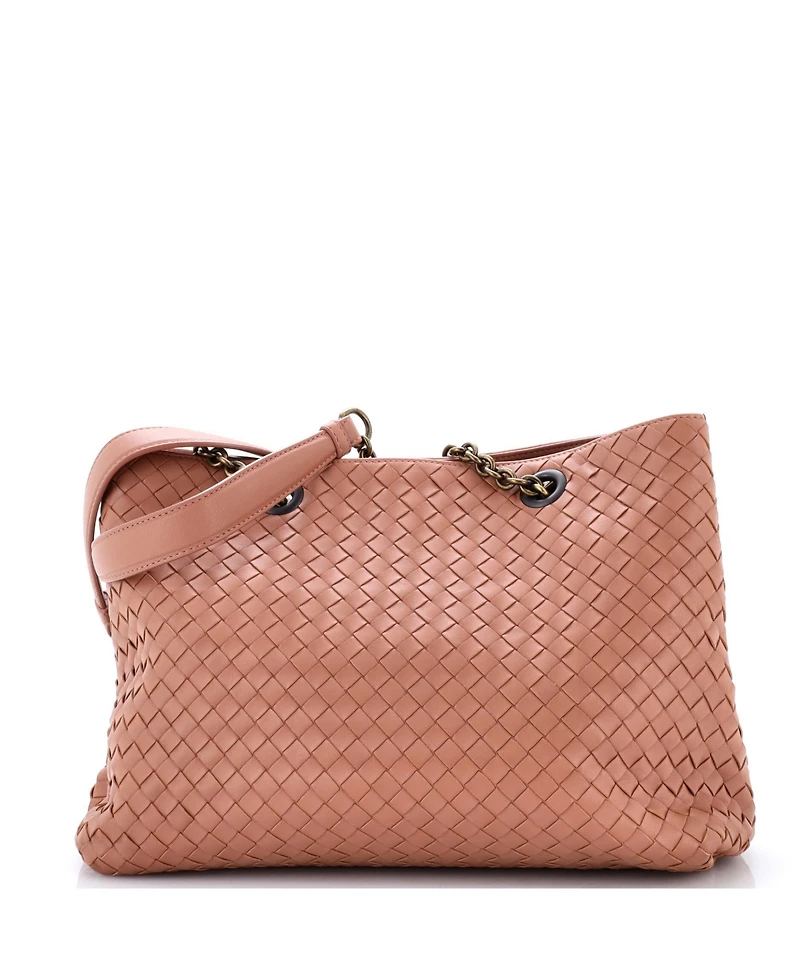 Pre-Owned Bottega Veneta Medium Double Chain Tote Intrecciato Nappa