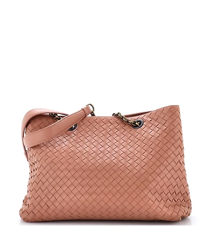 Pre-Owned Bottega Veneta Medium Double Chain Tote Intrecciato Nappa