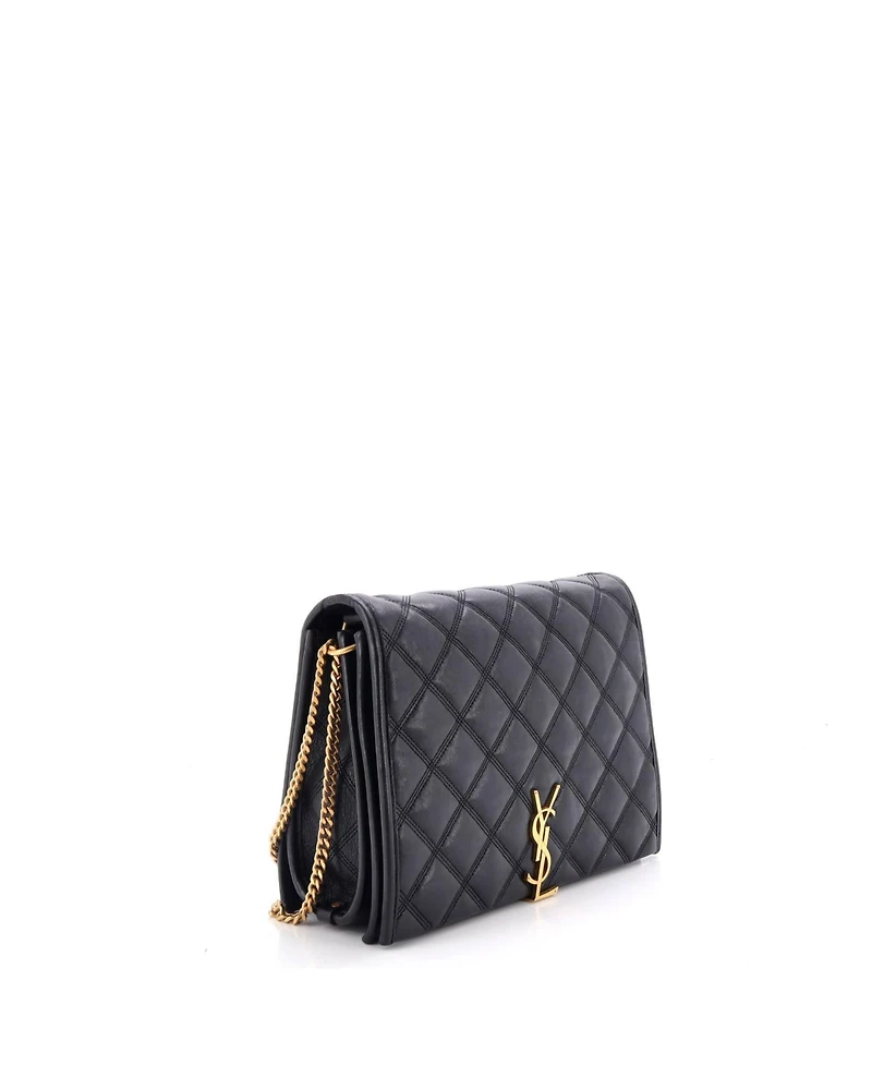 Pre-Owned Saint Laurent Small Becky Shoulder Bag Quilted Leather