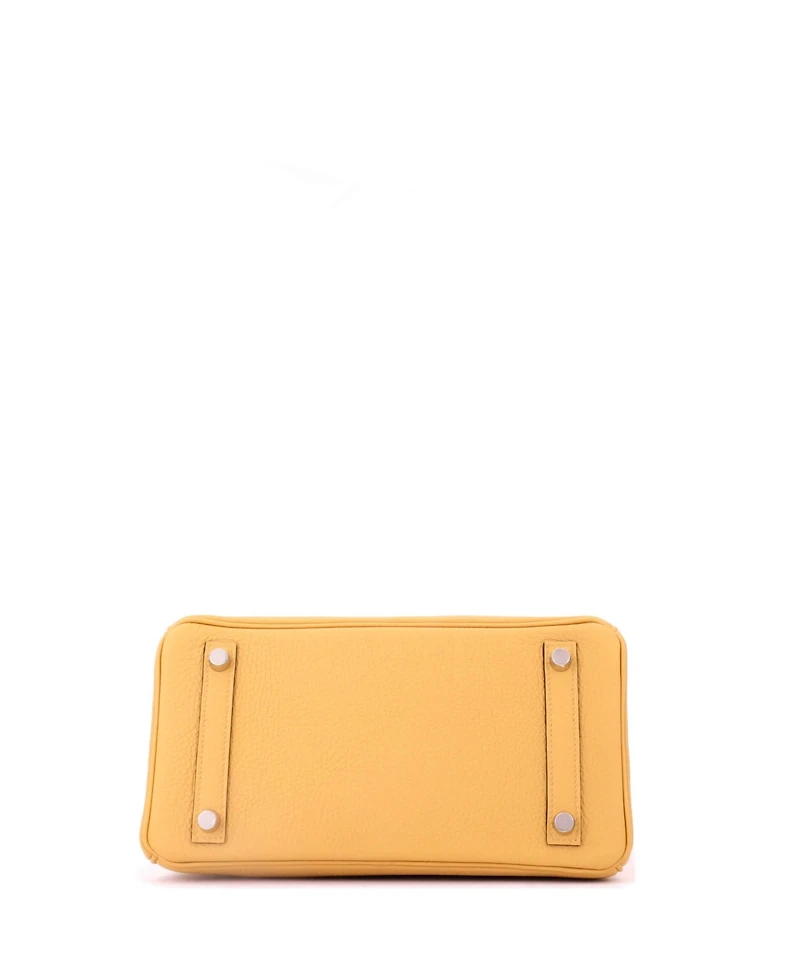 Pre-Owned Hermes Birkin 25 Handbag Yellow Togo with Palladium Hardware