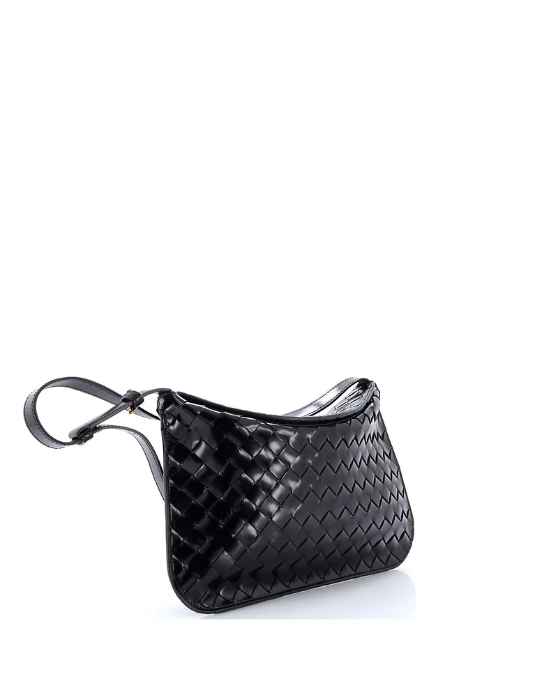 Pre-Owned Bottega Veneta Cradle Fold Over Shoulder Bag Intrecciato Leather
