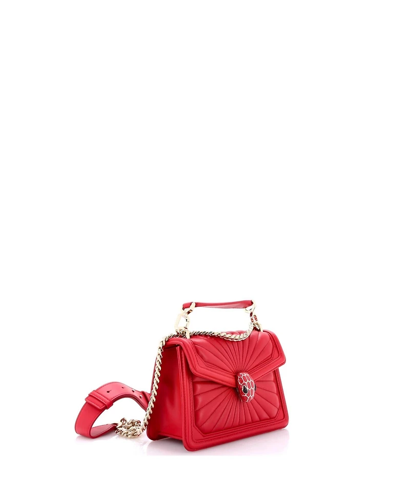 Pre-Owned Bvlgari Mini Serpenti Diamond Blast Shoulder Bag Quilted Leather
