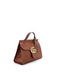 Pre-Owned Gucci Small Gg Marmont Top Handle Bag Leather