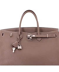 Pre-Owned HERMES Birkin Handbag Grey Togo with Palladium Hardware