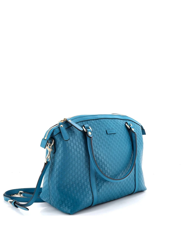 Pre-Owned Gucci Medium Britt Convertible Dome Satchel Microguccissima Leather