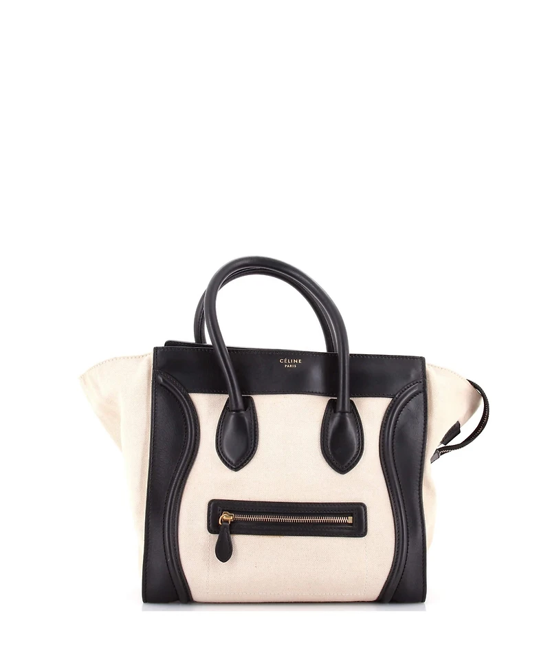 Pre-Owned Celine Mini Luggage Bag Canvas and Leather