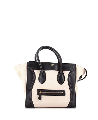 Pre-Owned Celine Mini Luggage Bag Canvas and Leather