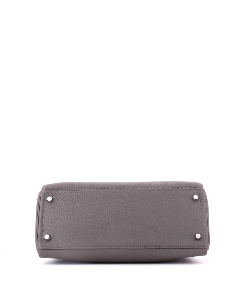 Pre-Owned HERMES Kelly Handbag Clemence with Palladium Hardware