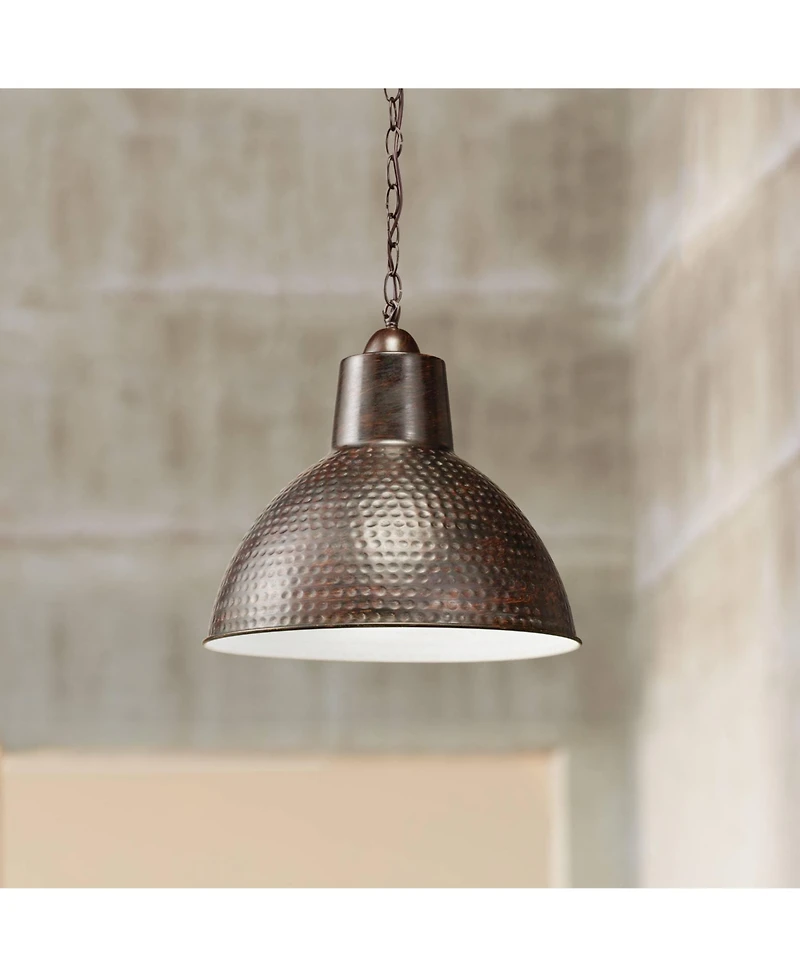 Kichler Missoula 13 1/2" Wide Hammered Bronze Dome Pendant Light