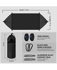 Piscifun Camping Hammock With Mosquito Net Tree Straps Aluminum Rods Portable Lightweight Outdoor Hanging Rest