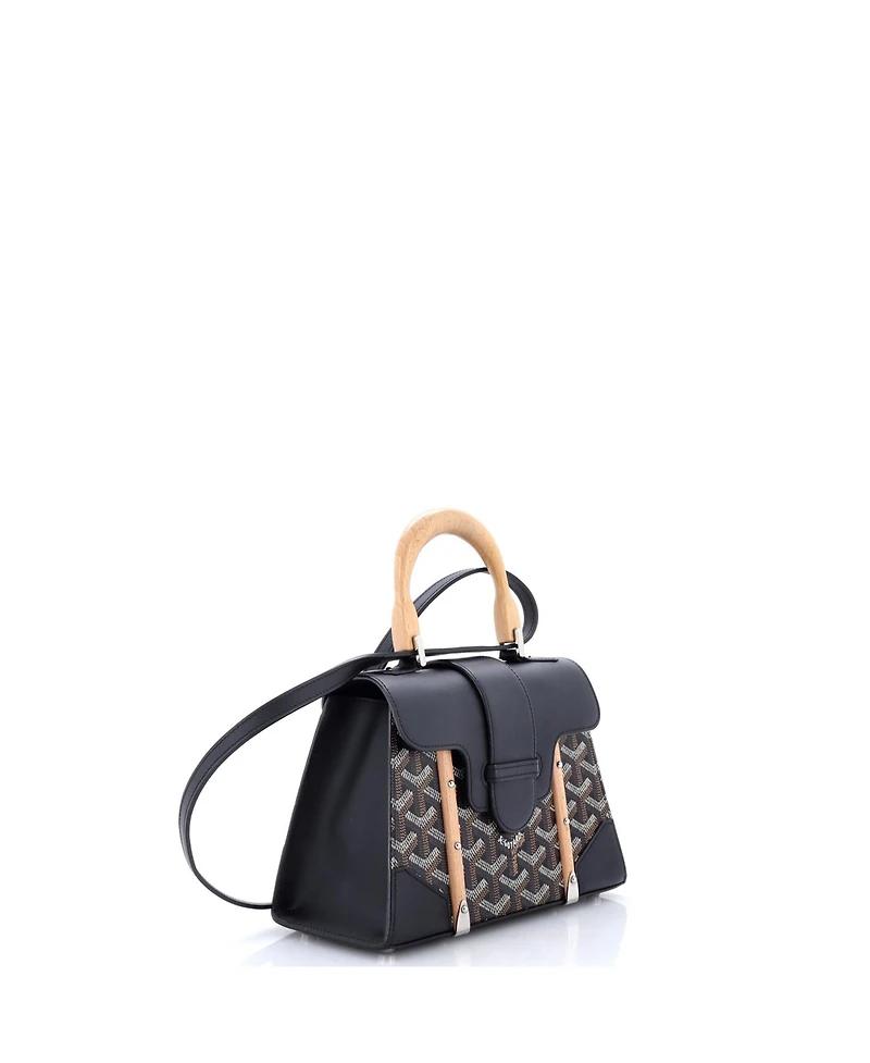 Pre-Owned Goyard Mini Structured Saigon Top Handle Bag Coated Canvas with Leather