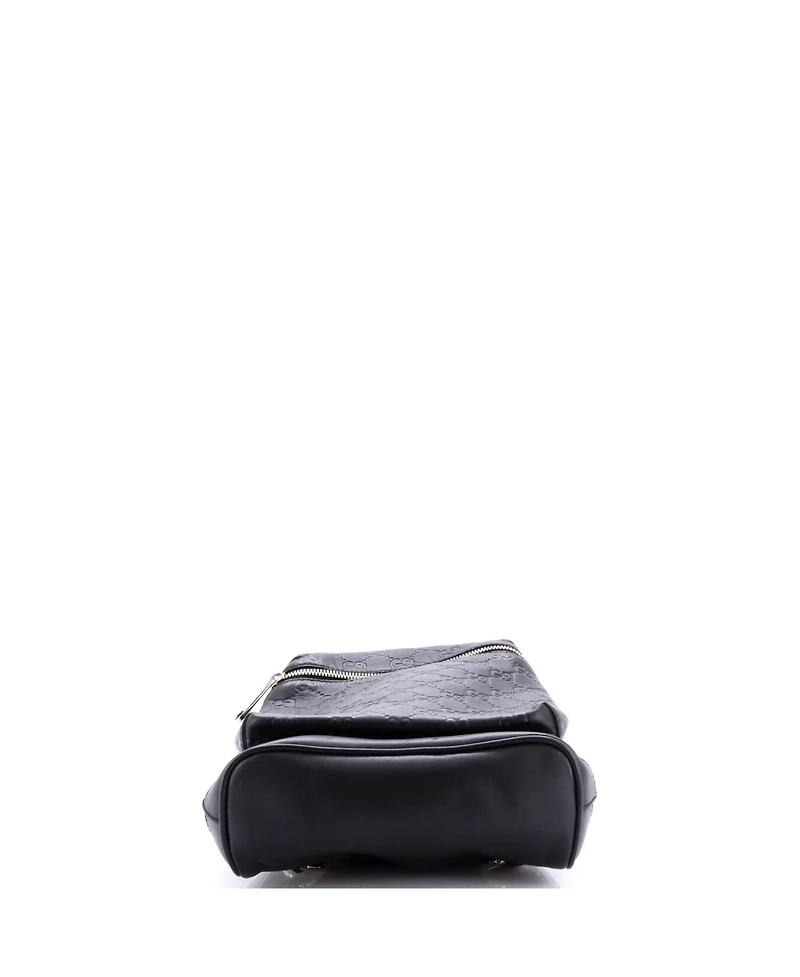 Pre-Owned Gucci Small Signature Slim Crossbody Bag Guccissima Leather