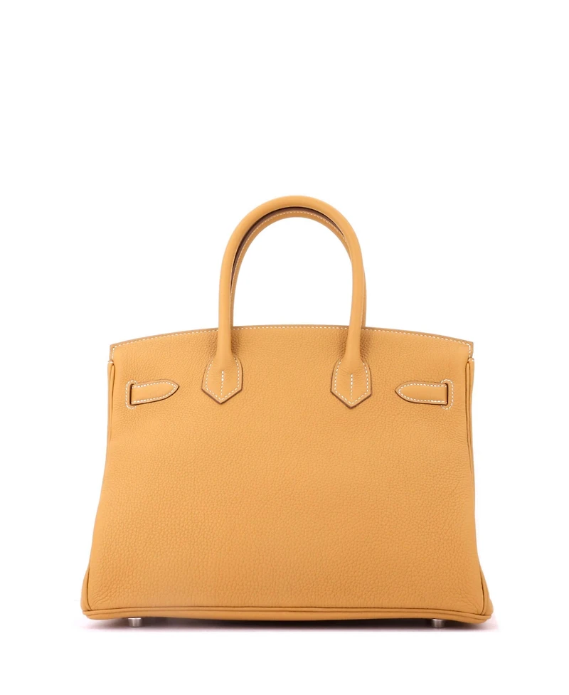 Pre-Owned Hermes Birkin 30 Handbag Light Togo with Palladium Hardware