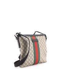 Pre-Owned Gucci Medium Web Messenger Bag Gg Coated Canvas