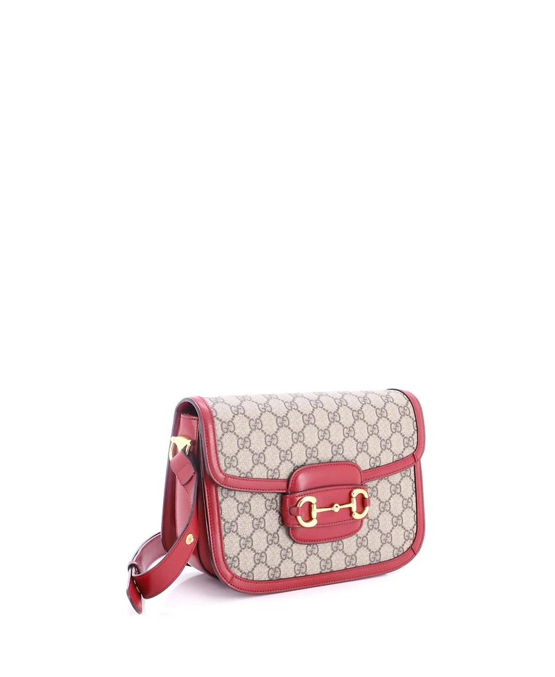 Pre-Owned Gucci Small Horsebit 1955 Shoulder Bag Gg Coated Canvas with Leather