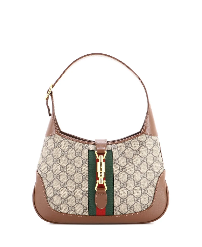 Pre-Owned Gucci Small Jackie 1961 Hobo Gg Coated Canvas